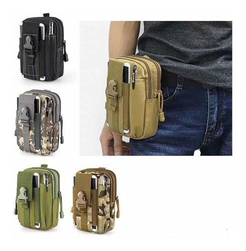 Imagen 5 de 10 de Bolsa Táctica Militar Para Celular Cámara Multiusos Cruzada