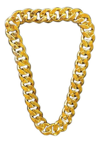 Collar De Cadena Exagerada De Oro Sintético Con Cadena Grues