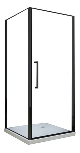 Box De Ducha Rectangular Negro Milano - 90cm Sin Receptáculo