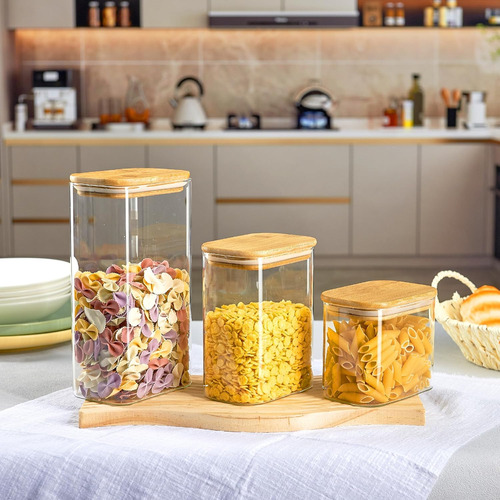 Contenedor Rectangular De Vidrio De 37 Oz Con Tapa Hermética