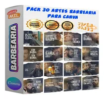 Comprar 30 Artes Mídias Sociais Barbearia Arquivo Editável Canva