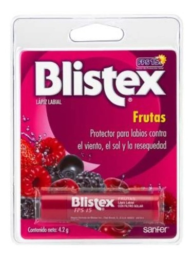 Blistex Fps 15 Frutos Rojos Labial Hidratador Suave  4.25 Gr