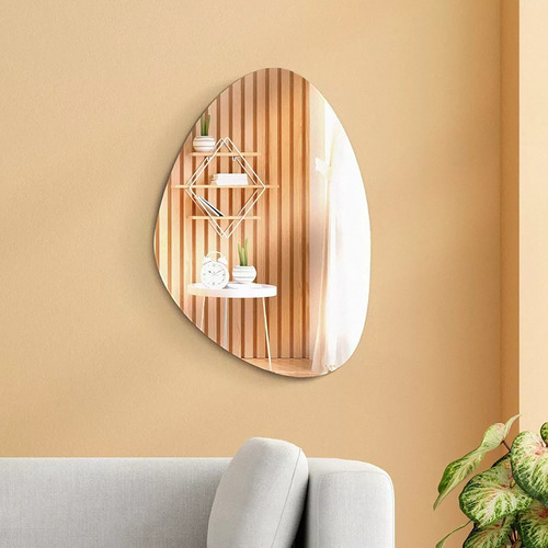 Espelho Orgânico Decorativo Vidro Lapidado 70x50 Sem Moldura
