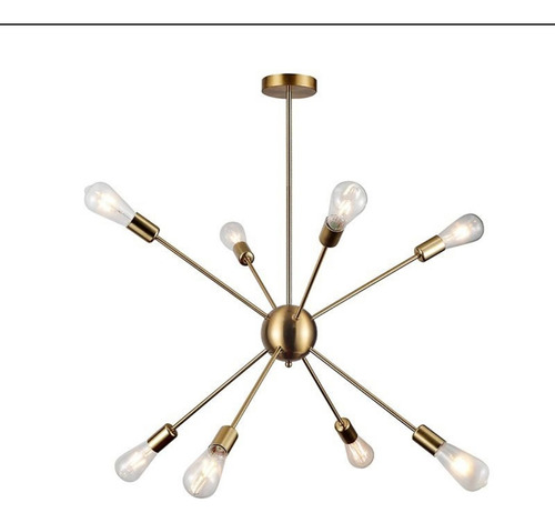 Lampara Dorada 8 Luces Sputnik Modelo Budapest 