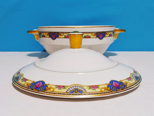 Sopera Porcelana Francesa Limoges Raynaud Orfebrería Anezin (Usado)