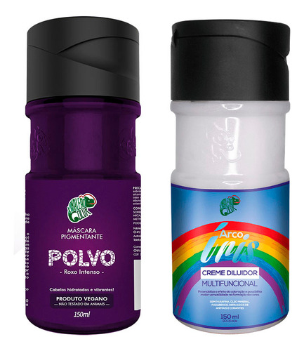  Kit Polvo 150ml E Diluidor Arco Iris 150ml Kamaleão Color Tom Roxo intenso