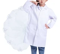 Comprar 20 Batas De Laboratorio Escolar Gabardina Algodón 4 A 16