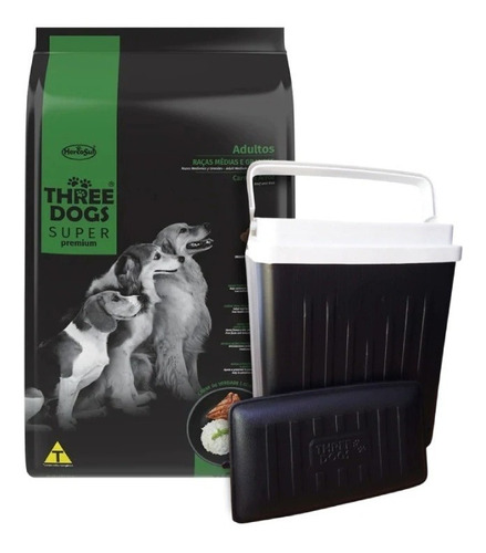 Three Dogs Super Adultos 17kg Con Heladerita Camping