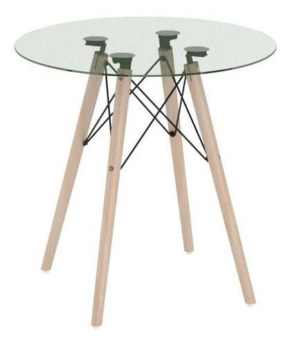 Moderna Mesa De Comedor Circular Eames Vidrio Templado 80