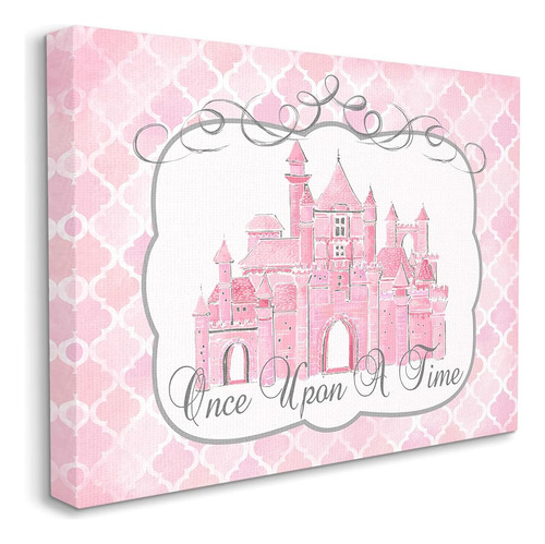 Stupell Home Décor Once Upon A Time Pink Water Color Castle 