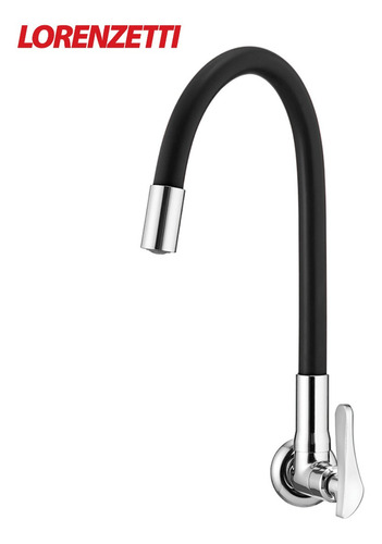 Torneira de cozinha Lorenzetti loren flex 27 1178 preto e cromo acabamento cromado