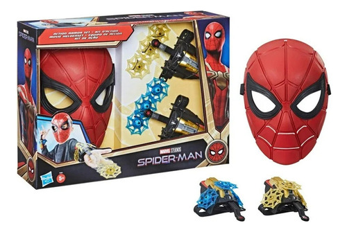 Spider-man Equipo De Acción Máscara Action Armor Set Hasbro
