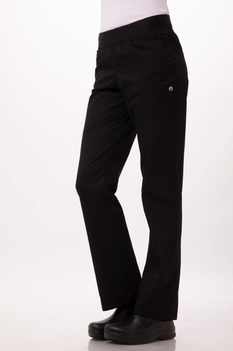 Pantalon Chef Works Modelo Lite Negro (dama)