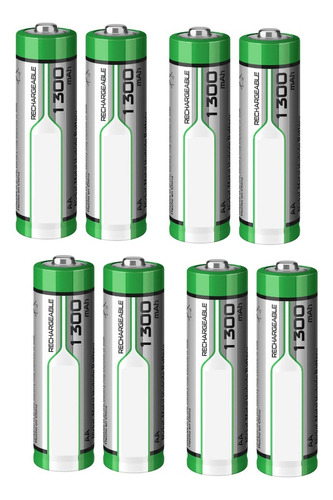 Paquete 8 Baterias Recargables Aa Nimh 1300 Mah