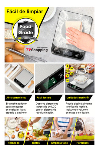 Báscula De Cocina Tvshopping Digital De Alta Precisión