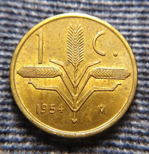 comprar Moneda Un Centavo Espiga 1954, En Bronce 16mm. 