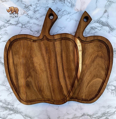 Tabla Parrillera De Parota En Forma De Manzana