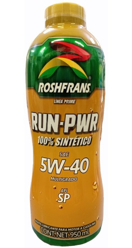 Roshfrans Run Pwr 5w40 Full Sintetico 950ml