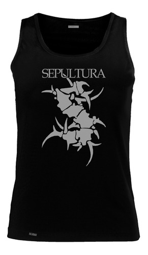 Camiseta Esqueleto Sepultura Logo Metal Rock Banda Sbo