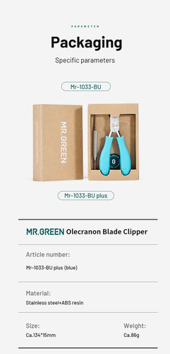 Cortador Alicate Unha+espátula Mr.green Mr-1033-bu-plus