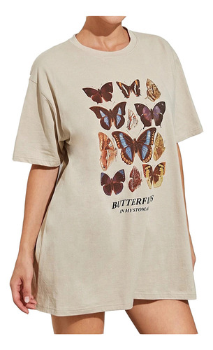 Playera De Manga Corta Estampada Butterflies In My Stomach