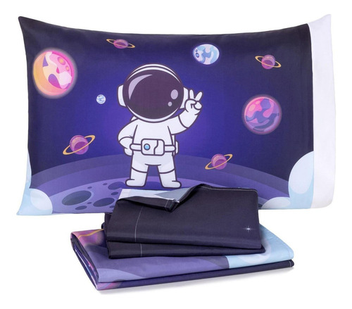 Roupa Cama Solteiro Infantil Astronauta E Castelo Colcha