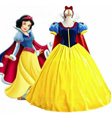 Snow White Princesa Vestido Traje Cosplay Para Mujere Adulto A