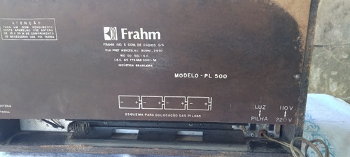 Radio Antigo Usado Fram Pl500 Funcionando (Usado)