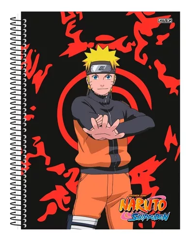Caderno de Desenho Espiral Capa Dura 60 Folhas Naruto Shippuden