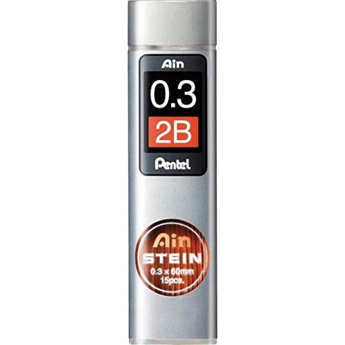 Pentel Lápiz Mecánico Plomo, Ain Stein, 0,3 Mm, 2b (c273-2b)