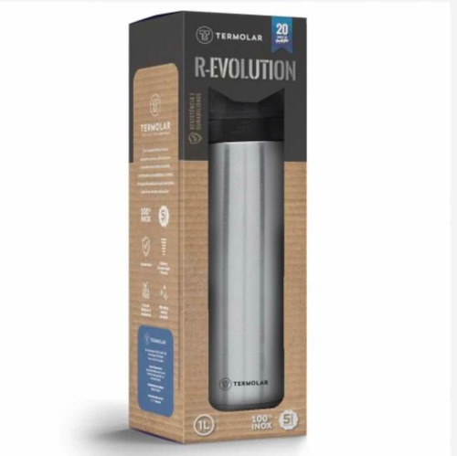 Termo Acero Inoxidable Termolar E-evolution Pico Matero 1 L.