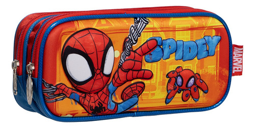 Lapicera Doble Cierre Spidey 183579 Rojo Con Azul Estampado