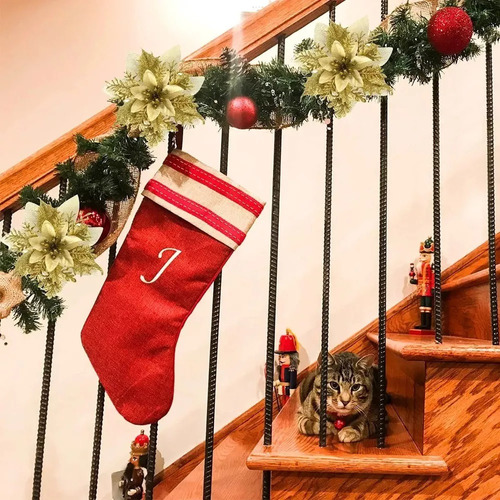 40 Flores De Navidad Con Purpurina Artificial Y