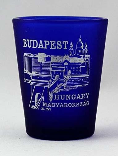 Budapest Hungria Azul Cobalto Vidrio Shot Esmerilado