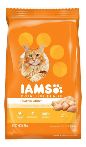 Alimento Iams Adult +1 para gato adulto sabor pollo en bolsa de 3 kg