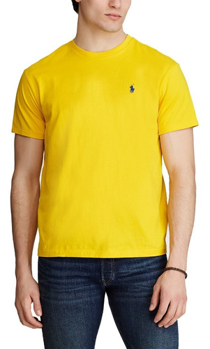 Camiseta Polo Algodón Cuello Redondo Amarillo Remeras