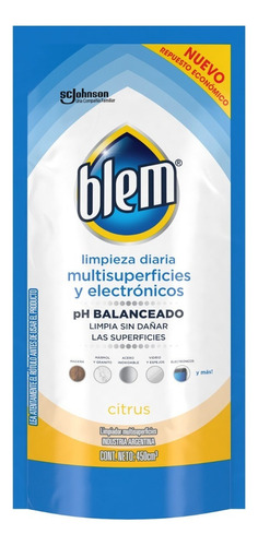 Limpiador Multisuperficies Y Electrónicos Blem Citrus 450ml