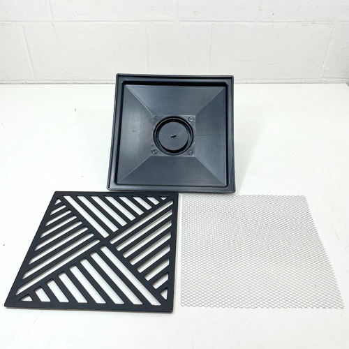 Ralo 30x30 Alumínio Preto Saída 100mm Sifonado