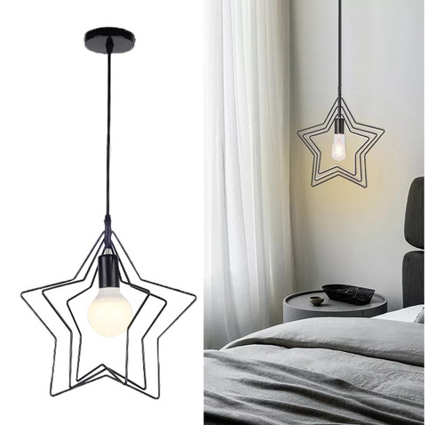 Moderno Estrellas Lámpara Colgante De Techo Para Dormitorio Color Negro