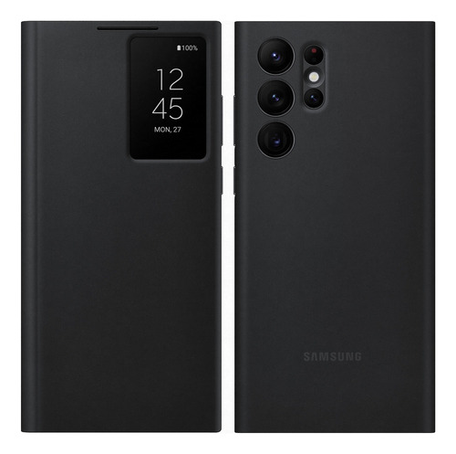 Samsung Case S-view Flip Cover Para Galaxy S22 Ultra Negro  