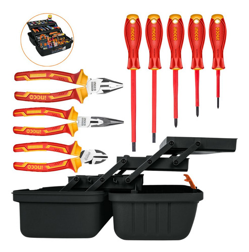 Kit Dieléctricos, Alicates, Desarmadores, Caja De Electricis