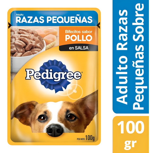 Pedigree Pouch Sobre Adulto Raza Pequeña Sabor Pollo 100gr