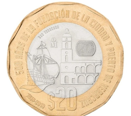 Moneda 500 Años De La Fundación De Veracruz