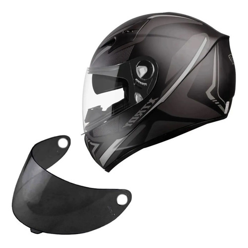 Capacete Moto Ebf Xtroy Legacy Preto E Rosa + Viseira Fume