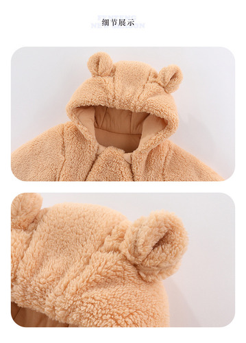 Ropa Invierno Bebé Abrigo Algodón Grueso Mono Recién Nacido