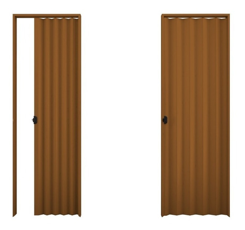 Puerta Plegable De Pvc Color Marron 1.10x2,10