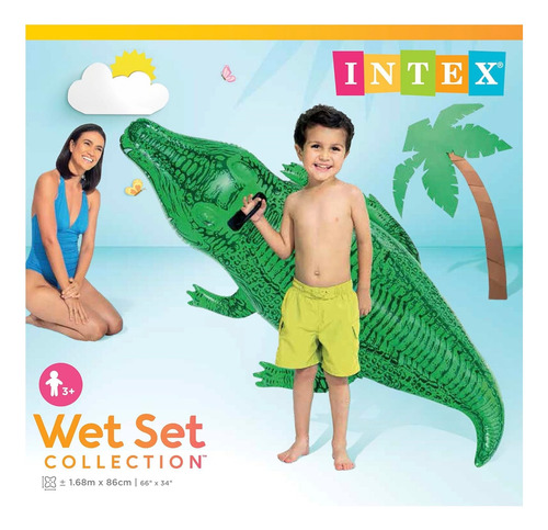 Intex 58546np Verde Cocodrilo 168x86cm Verde