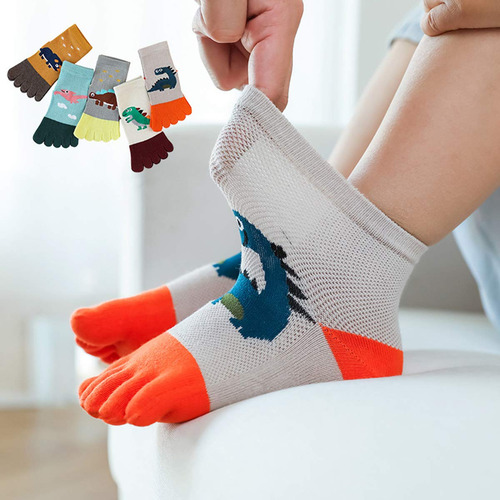 5 Pares De Calcetines De Cinco Dedos Para Niños - Algodón