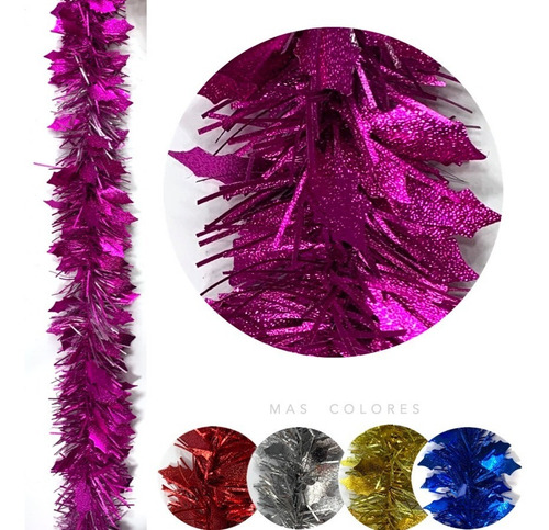 Boa Guirnalda Navideña 2mts X 6cm Con Hojitas Color Navidad