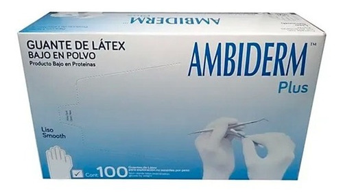 Guante De Latex Ambiderm Plus Caja Con 100 Talla Ch